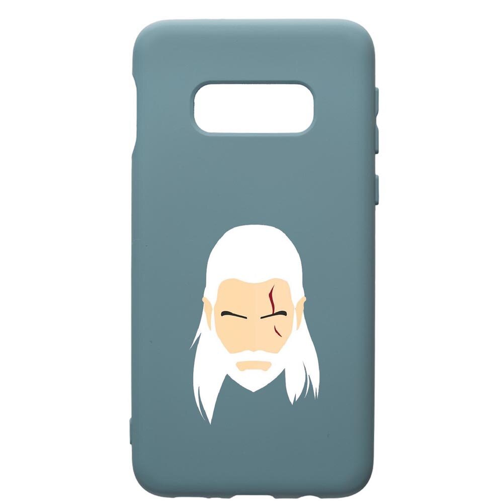 Husa Premium Silicon Compatibila Cu Samsung Galaxy S10, The Witcher, cu interiorul din material textil, protectie camera, Cornflower, PCF435
