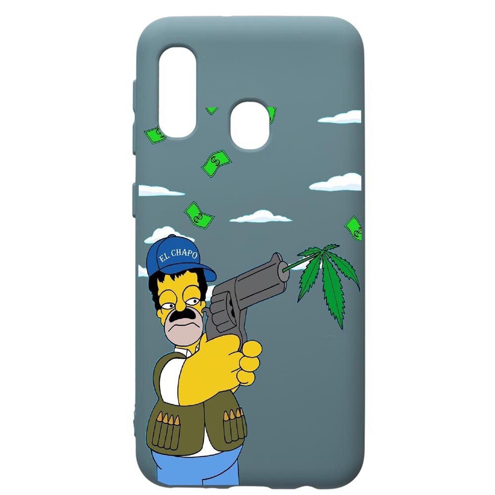 Husa Premium Silicon Compatibila Cu Samsung Galaxy A20E, Narcos Pablo Escobar, cu interiorul din material textil, protectie camera, Cornflower, PCF442