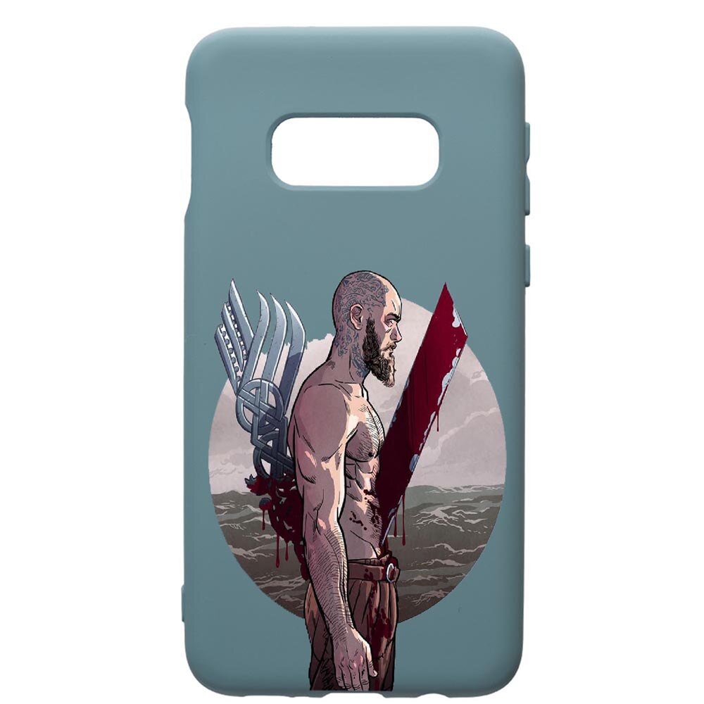 Husa Premium Silicon Compatibila Cu Samsung Galaxy S10E, Vikings Ragnar Lothbrok, cu interiorul din material textil, protectie camera, Cornflower, PCF455