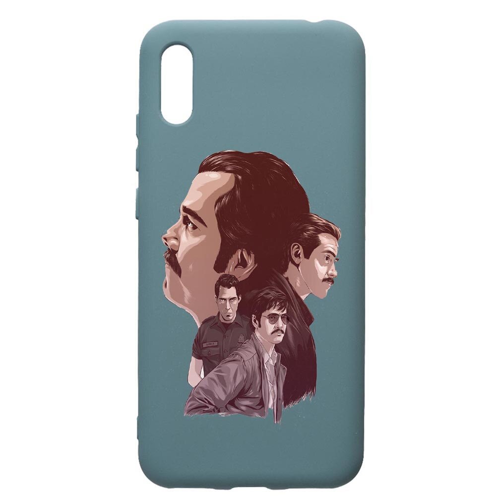 Husa Premium Silicon Compatibila Cu Huawei Y6 2019, Narcos, cu interiorul din material textil, protectie camera, Cornflower, PCF448