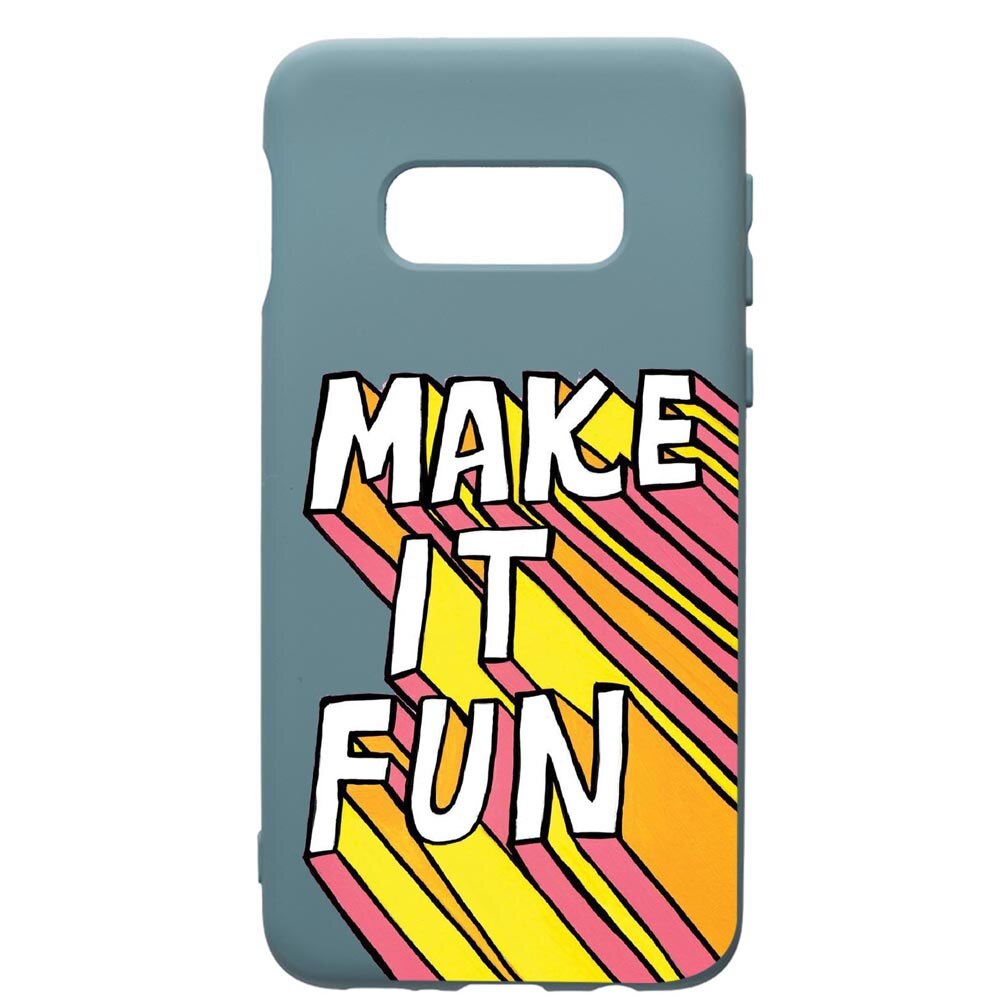 Husa Premium Silicon Compatibila Cu Samsung Galaxy S10, Make it Fun, cu interiorul din material textil, protectie camera, Cornflower, PCF494