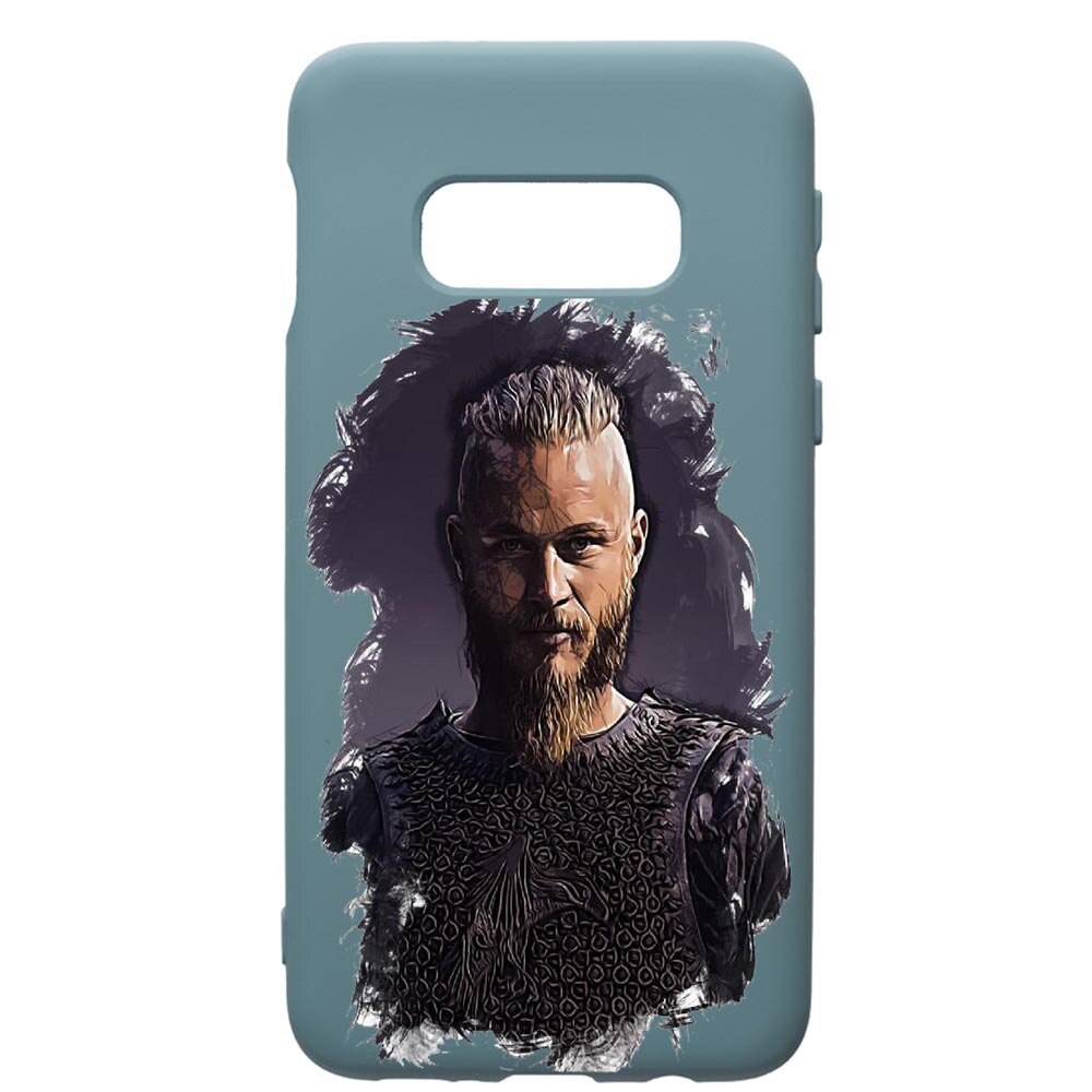 Husa Premium Silicon Compatibila Cu Samsung Galaxy S10, Vikings Ragnar Lothbrok, cu interiorul din material textil, protectie camera, Cornflower, PCF452