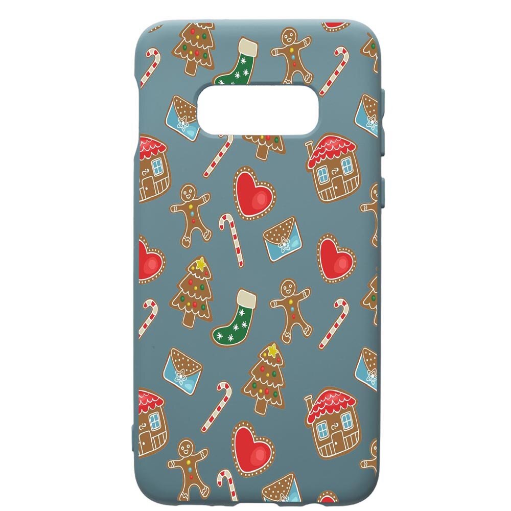 Husa Premium Silicon Compatibila Cu Samsung Galaxy S10, Sweets, cu interiorul din material textil, protectie camera, Cornflower, PCF353