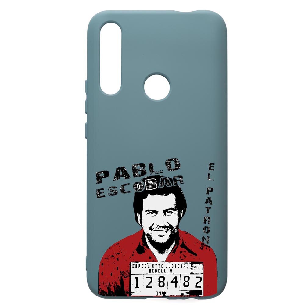 Husa Premium Silicon Compatibila Cu Huawei Y7 2019, Narcos, cu interiorul din material textil, protectie camera, Cornflower, PCF444