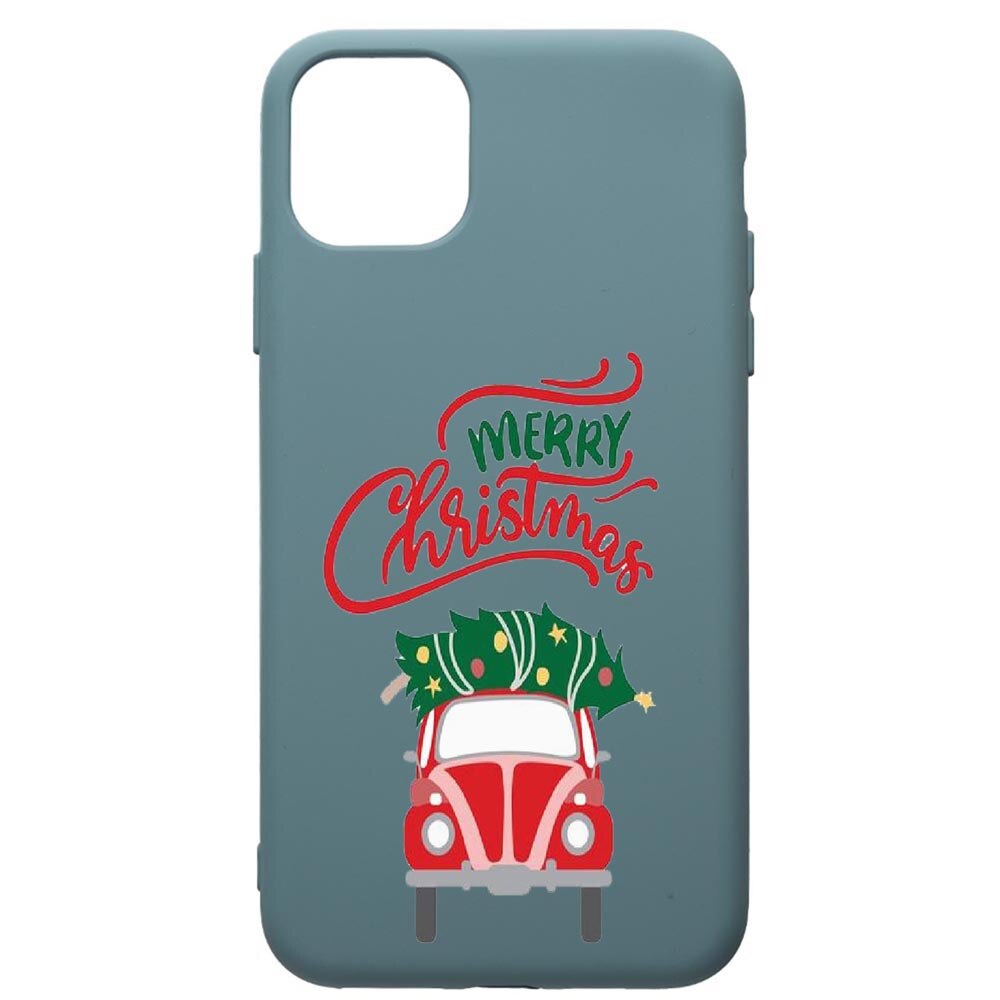 Husa Premium Silicon Compatibila Cu Apple iPhone 11 Pro Max, Merry Xmas, cu interiorul din material textil, protectie camera, Cornflower, PCF357