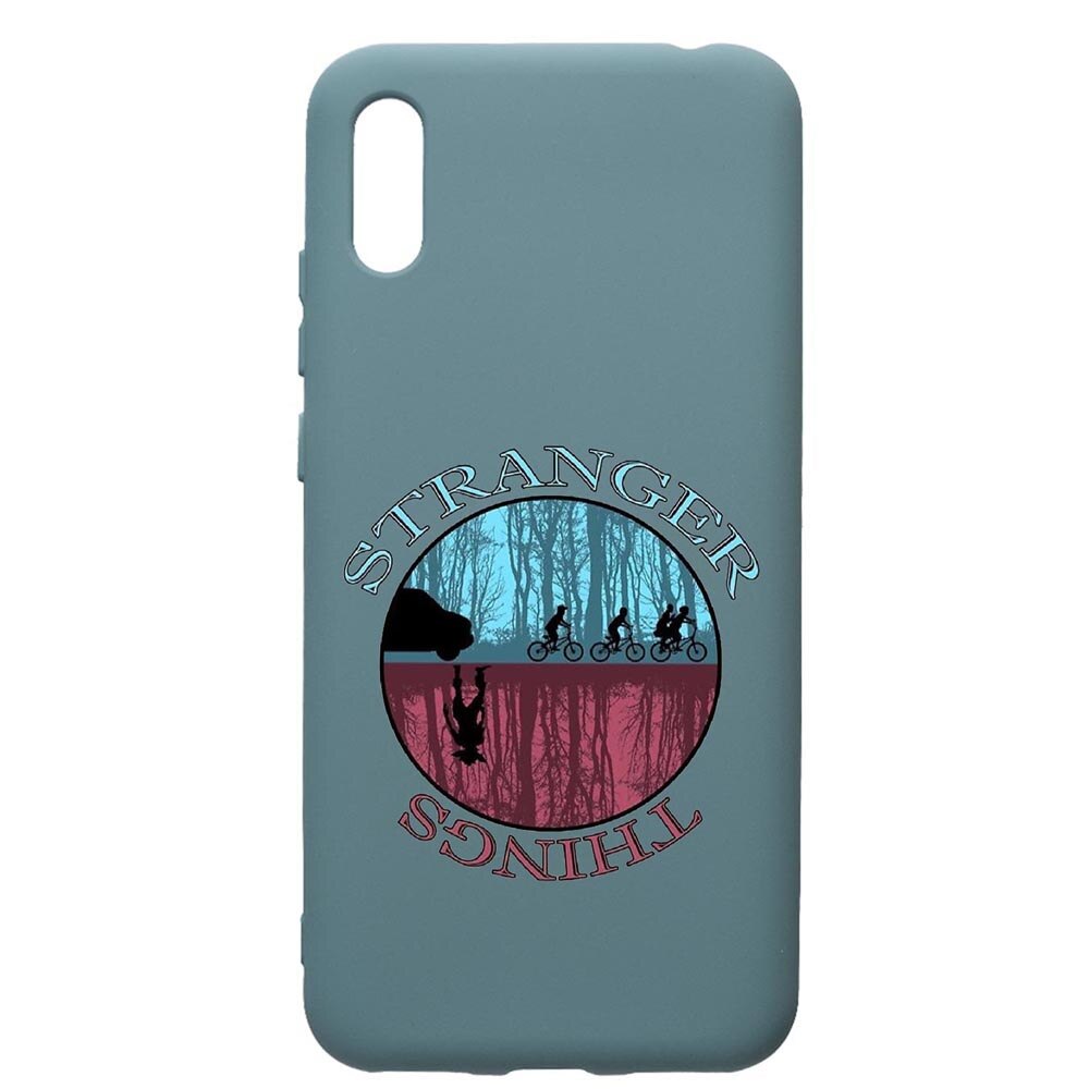 Husa Premium Silicon Compatibila Cu Huawei Y6 2019, Stranger Things, cu interiorul din material textil, protectie camera, Cornflower, PCF368