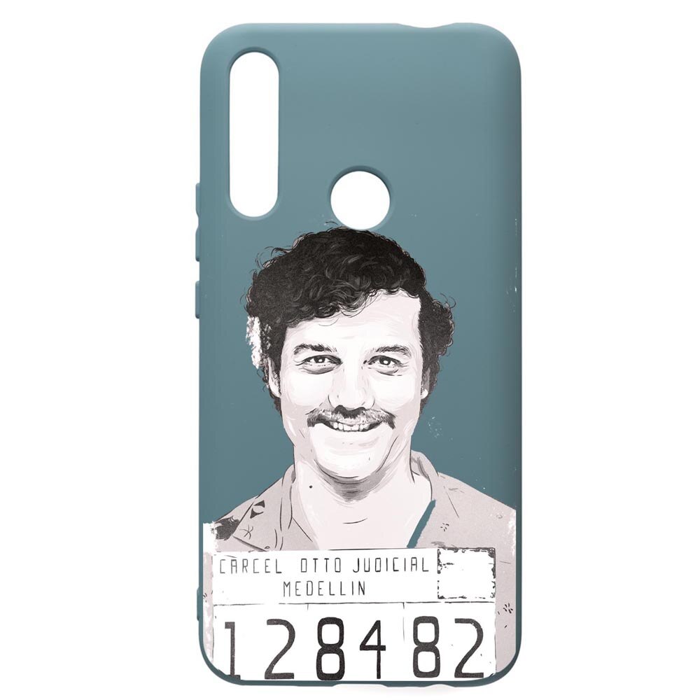 Husa Premium Silicon Compatibila Cu Huawei Y7 2019, Narcos Pablo Escobar, cu interiorul din material textil, protectie camera, Cornflower, PCF443