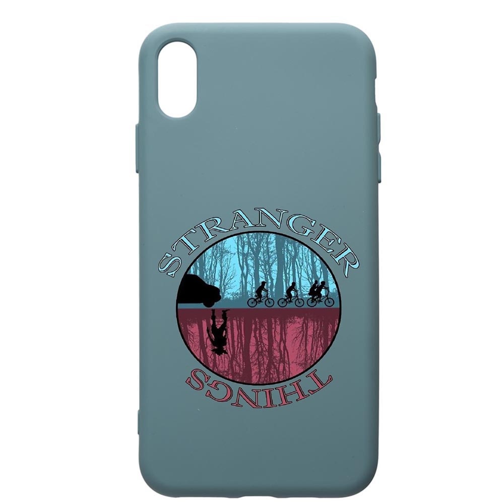 Husa Premium Silicon Compatibila Cu Apple iPhone XS Max, Stranger Things, cu interiorul din material textil, protectie camera, Cornflower, PCF368