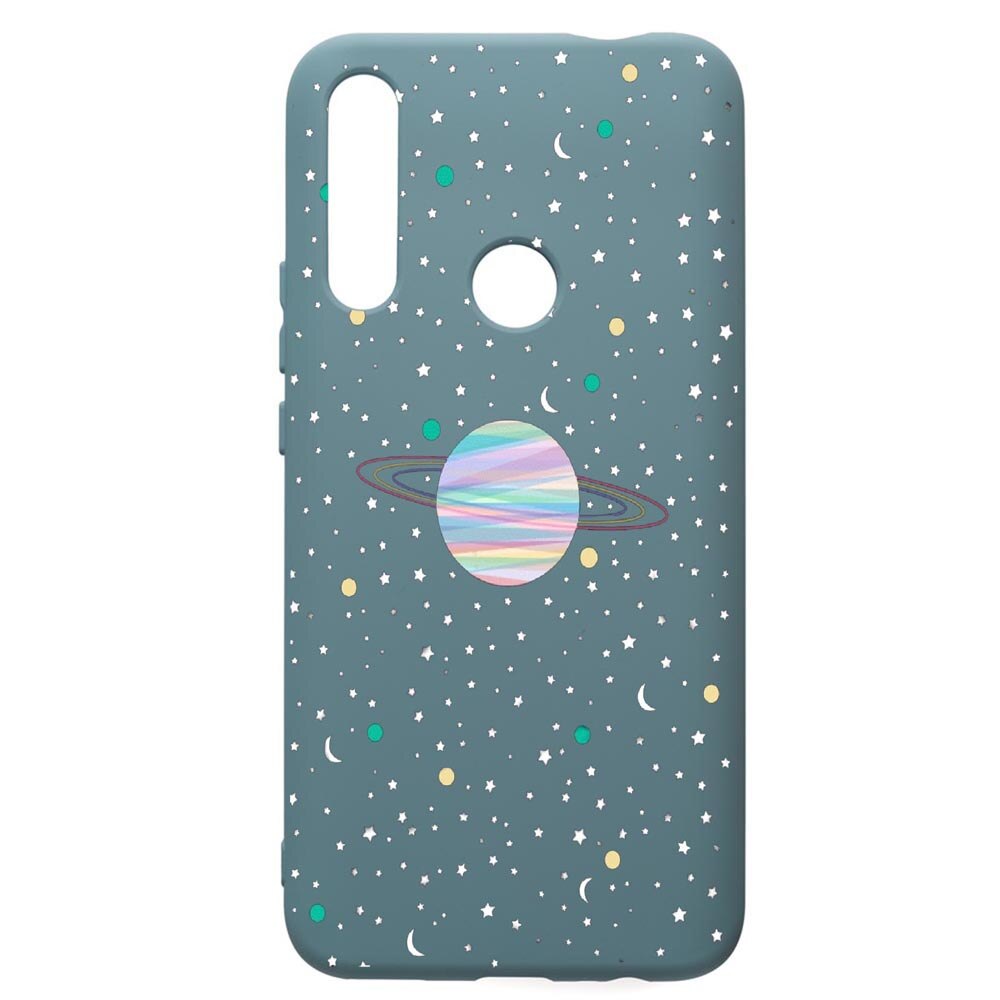 Husa Premium Silicon Compatibila Cu Huawei P Smart Z, Universe, Planets, cu interiorul din material textil, protectie camera, Cornflower, PCF468