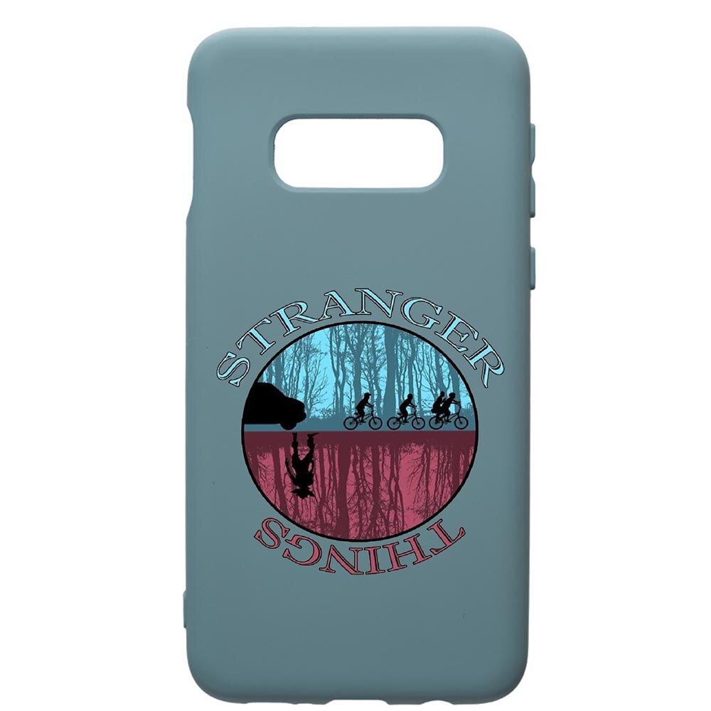 Husa Premium Silicon Compatibila Cu Samsung Galaxy S10, Stranger Things, cu interiorul din material textil, protectie camera, Cornflower, PCF368