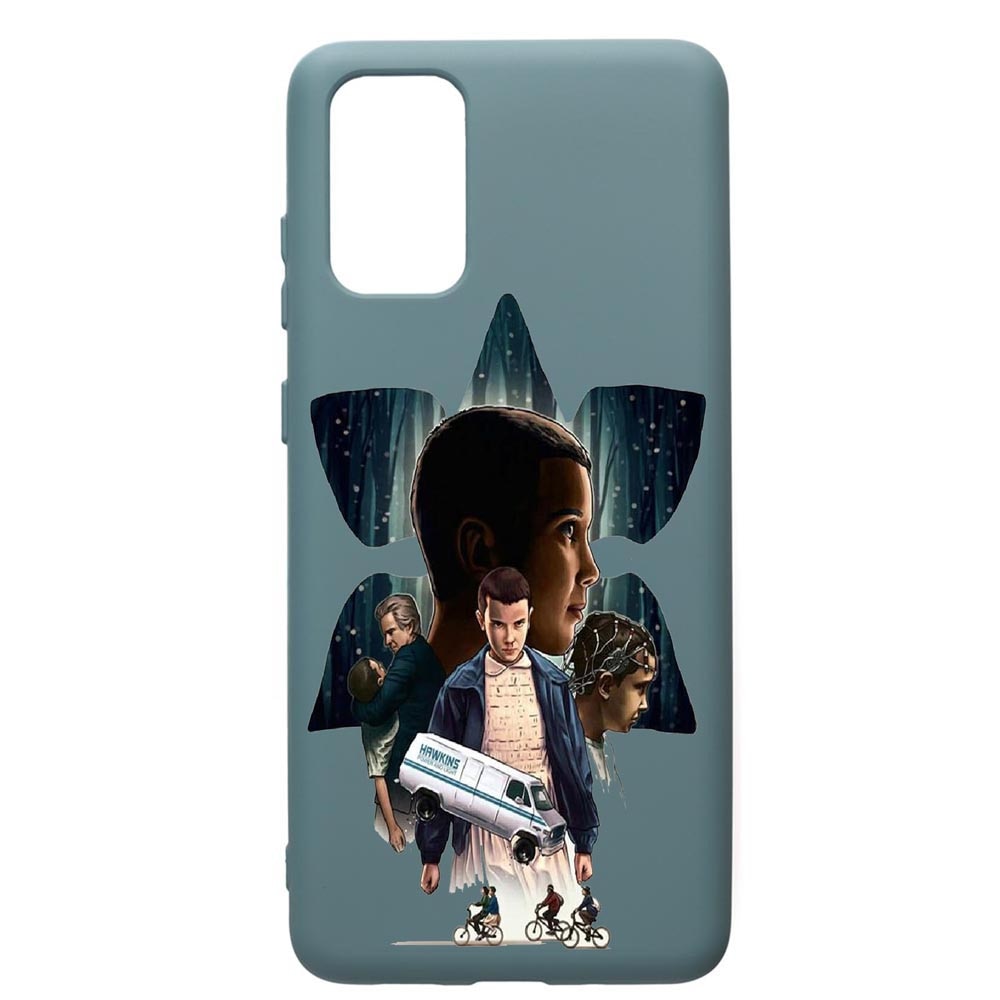 Husa Premium Silicon Compatibila Cu Samsung Galaxy S20 Plus, Stranger Things, cu interiorul din material textil, protectie camera, Cornflower, PCF373