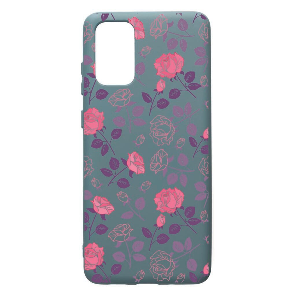 Husa Premium Silicon Compatibila Cu Samsung Galaxy S20 Plus, Roses, cu interiorul din material textil, protectie camera, Cornflower, PCF168