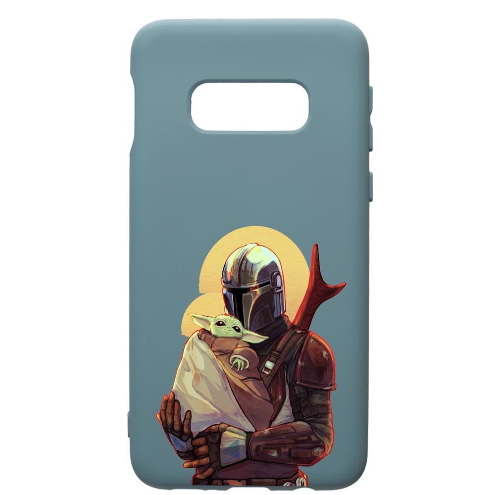 Husa Premium Silicon Compatibila Cu Samsung Galaxy S10, Star Wars The Mandalorian, cu interiorul din material textil, protectie camera, Cornflower, PCF465