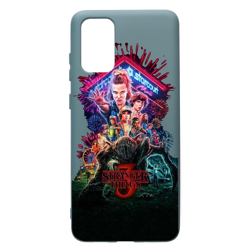 Husa Premium Silicon Compatibila Cu Samsung Galaxy S20 Plus, Stranger Things, cu interiorul din material textil, protectie camera, Cornflower, PCF372