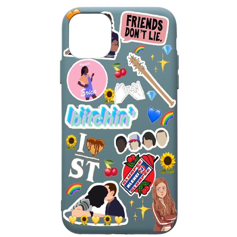 Husa Premium Silicon Compatibila Cu Apple iPhone 11 Pro Max, Stranger Things, cu interiorul din material textil, protectie camera, Cornflower, PCF376