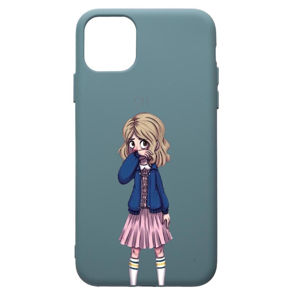 Husa Premium Silicon Compatibila Cu Apple iPhone 11 Pro Max, Stranger Things, cu interiorul din material textil, protectie camera, Cornflower, PCF371