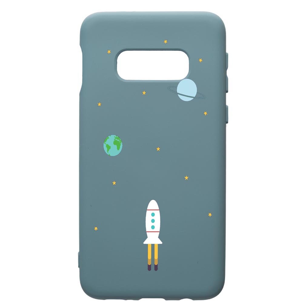 Husa Premium Silicon Compatibila Cu Samsung Galaxy S10, Universe, Spacecraft, cu interiorul din material textil, protectie camera, Cornflower, PCF471