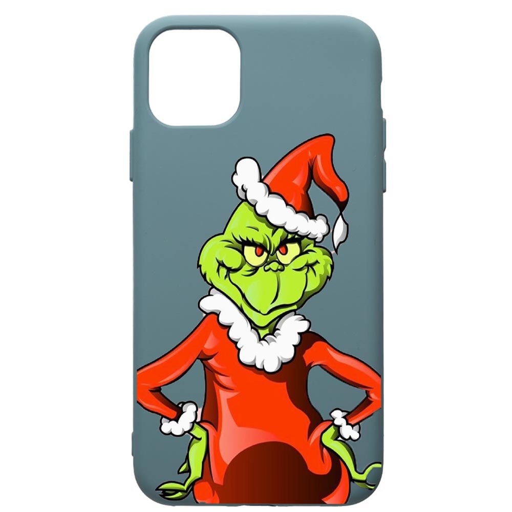 Husa Premium Silicon Compatibila Cu Apple iPhone 11 Pro Max, Xmas Grinch, cu interiorul din material textil, protectie camera, Cornflower, PCF322