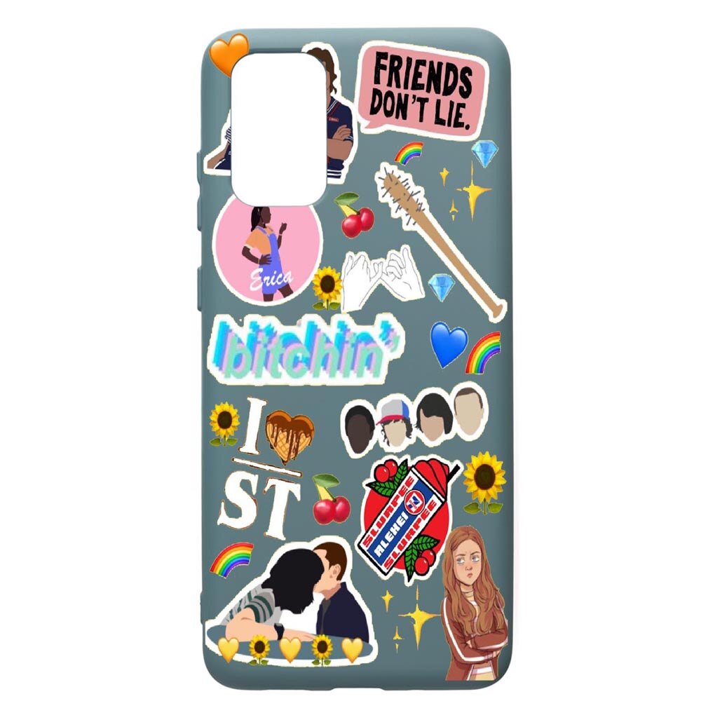 Husa Premium Silicon Compatibila Cu Samsung Galaxy S20 Plus, Stranger Things, cu interiorul din material textil, protectie camera, Cornflower, PCF376