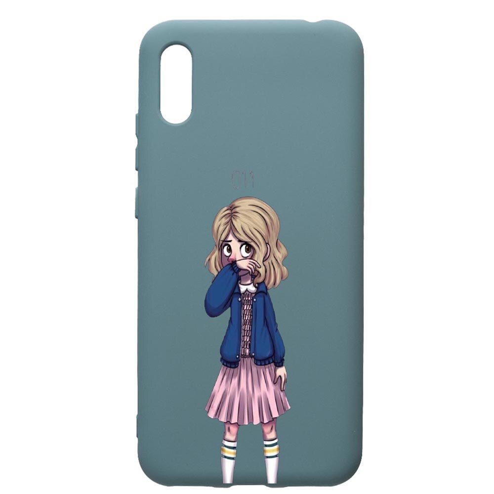 Husa Premium Silicon Compatibila Cu Huawei Y6 2019, Stranger Things, cu interiorul din material textil, protectie camera, Cornflower, PCF371