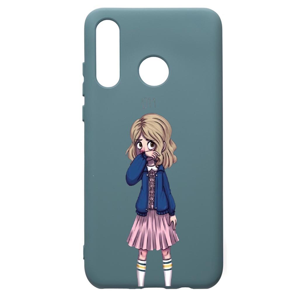 Husa Premium Silicon Compatibila Cu Huawei P30 Lite, Stranger Things, cu interiorul din material textil, protectie camera, Cornflower, PCF371
