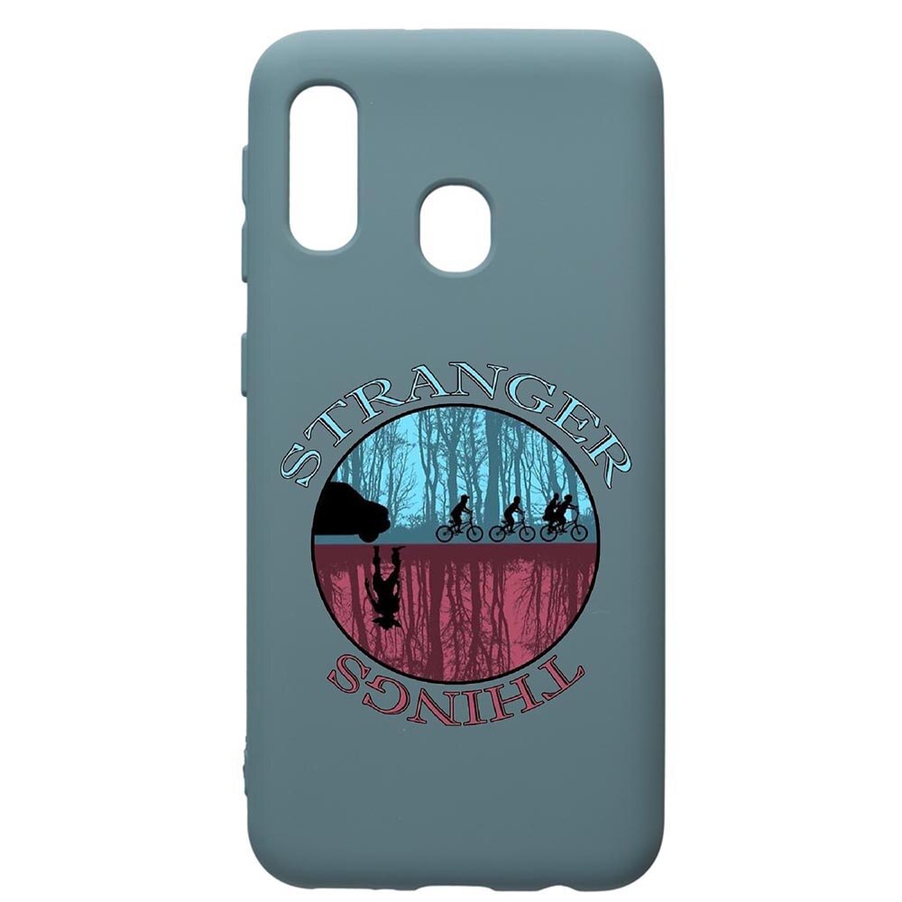 Husa Premium Silicon Compatibila Cu Samsung Galaxy A20E, Stranger Things, cu interiorul din material textil, protectie camera, Cornflower, PCF368