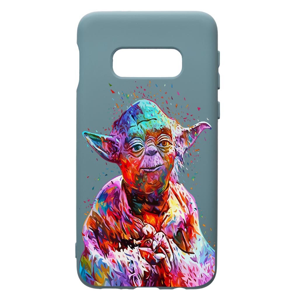 Husa Premium Silicon Compatibila Cu Samsung Galaxy S10E, Star Wars Yoda, cu interiorul din material textil, protectie camera, Cornflower, PCF409