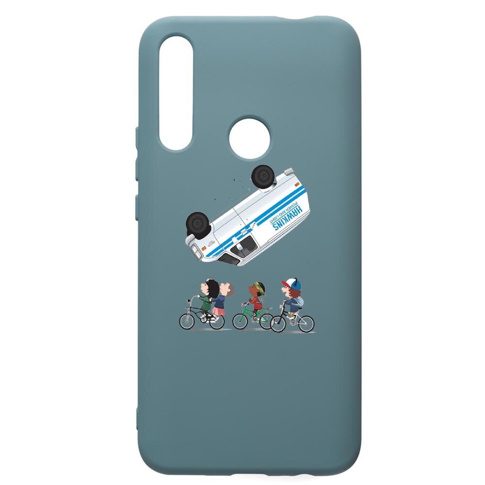 Husa Premium Silicon Compatibila Cu Huawei Y7 2019, Stranger Things, cu interiorul din material textil, protectie camera, Cornflower, PCF370