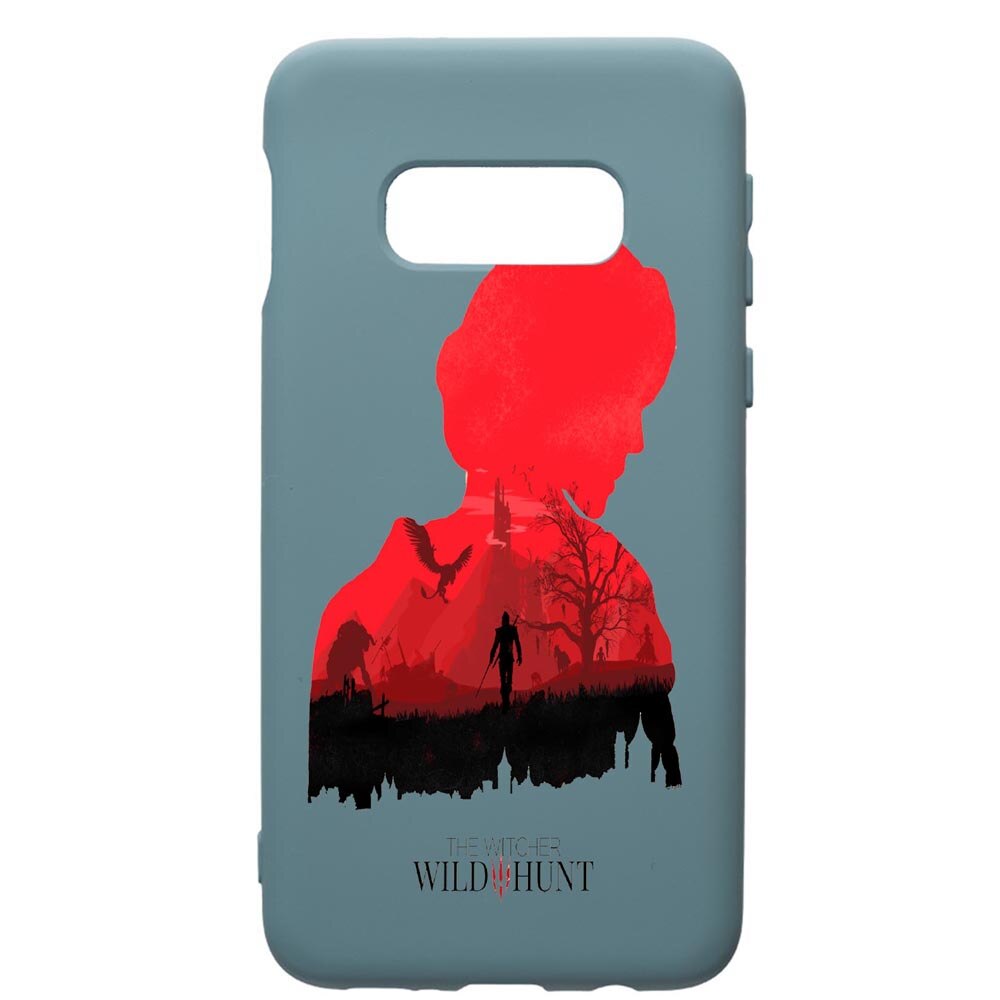 Husa Premium Silicon Compatibila Cu Samsung Galaxy S10, The Witcher, cu interiorul din material textil, protectie camera, Cornflower, PCF428