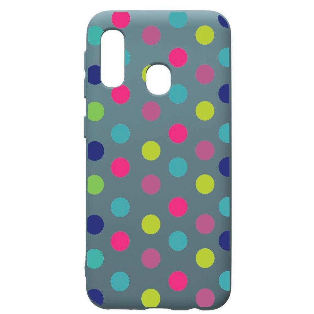 Husa Premium Silicon Compatibila Cu Samsung Galaxy A20E, Dots Color, cu interiorul din material textil, protectie camera, Cornflower, PCF61