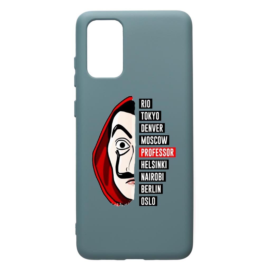 Husa Premium Silicon Compatibila Cu Samsung Galaxy S20 Plus, La Casa De Papel, cu interiorul din material textil, protectie camera, Cornflower, PCF302