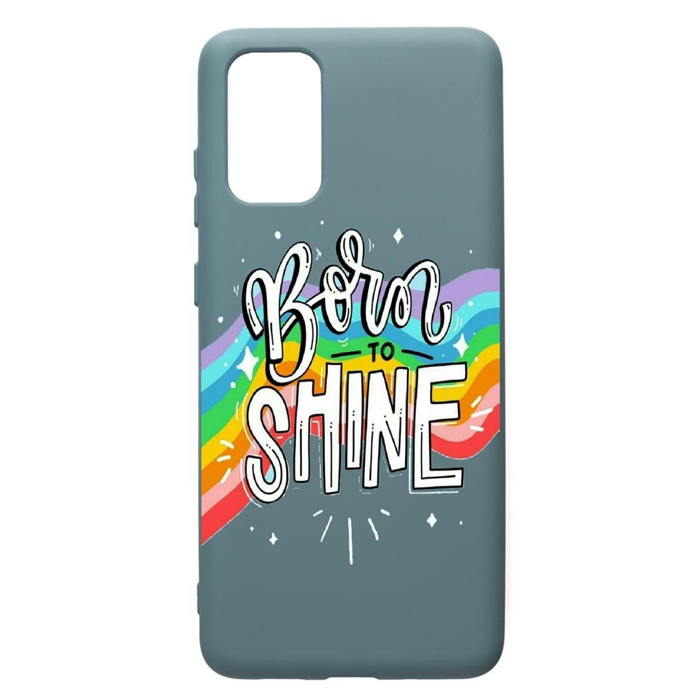 Husa Premium Silicon Compatibila Cu Samsung Galaxy S20 Plus, Born To Shine, cu interiorul din material textil, protectie camera, Cornflower, PCF489