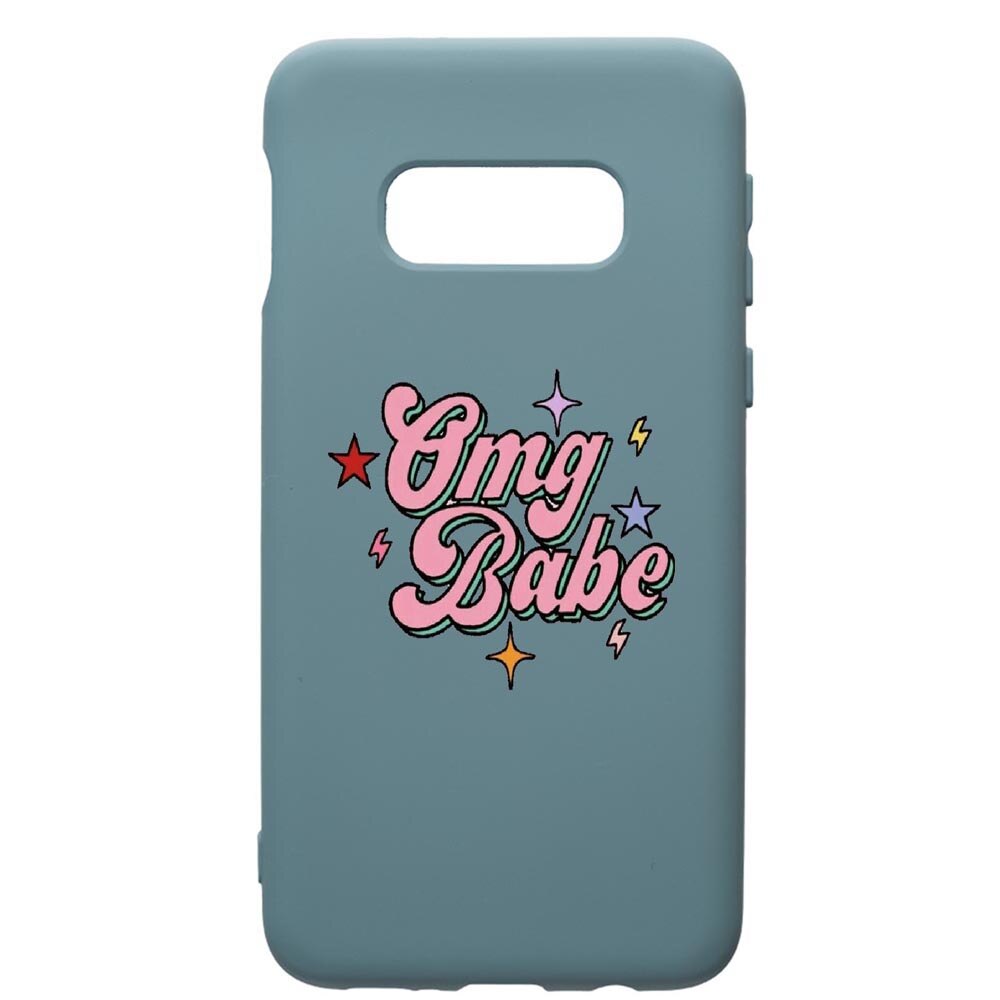 Husa Premium Silicon Compatibila Cu Samsung Galaxy S10, OMG Babe, cu interiorul din material textil, protectie camera, Cornflower, PCF487