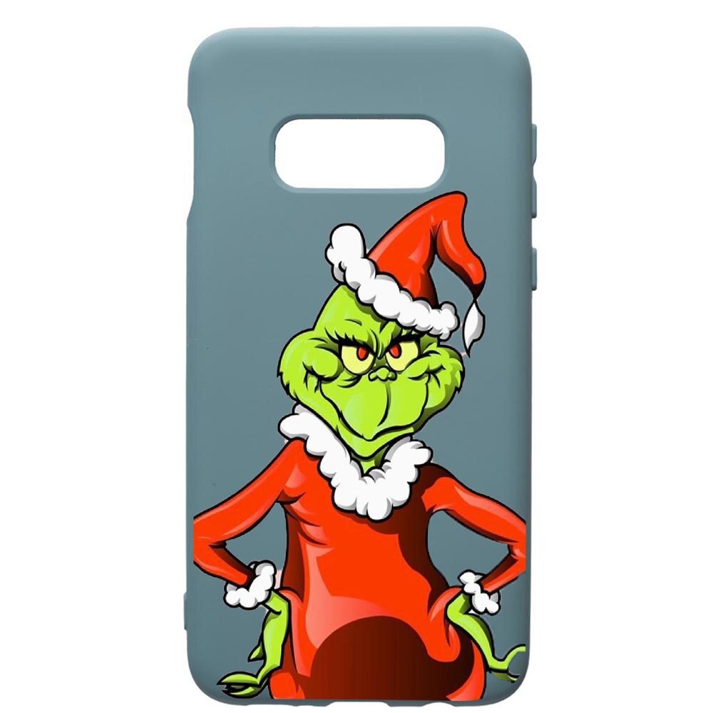 Husa Premium Silicon Compatibila Cu Samsung Galaxy S10, Xmas Grinch, cu interiorul din material textil, protectie camera, Cornflower, PCF322