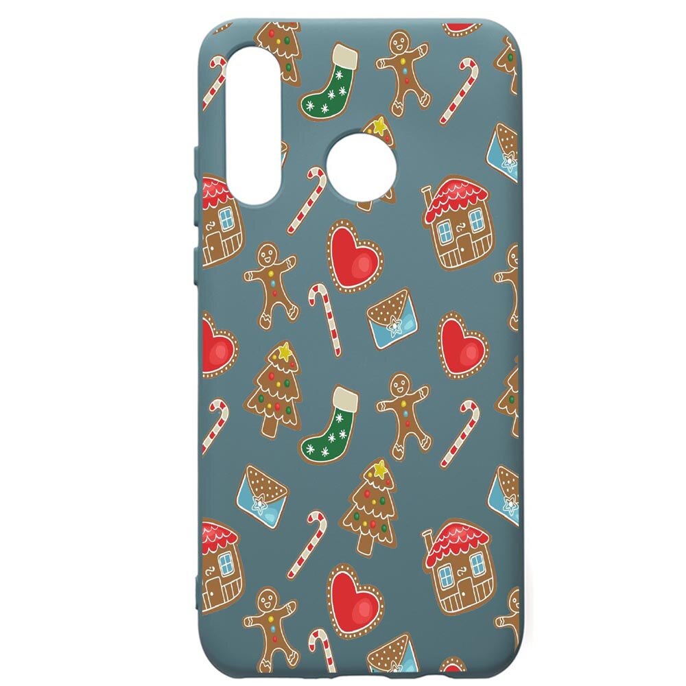 Husa Premium Silicon Compatibila Cu Huawei P30 Lite, Sweets, cu interiorul din material textil, protectie camera, Cornflower, PCF353