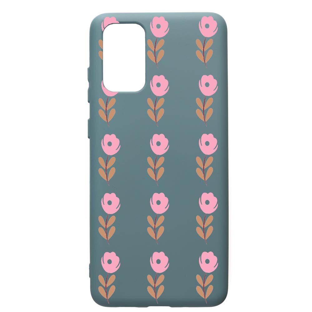 Husa Premium Silicon Compatibila Cu Samsung Galaxy S20 Plus, Flowers, cu interiorul din material textil, protectie camera, Cornflower, PCF505