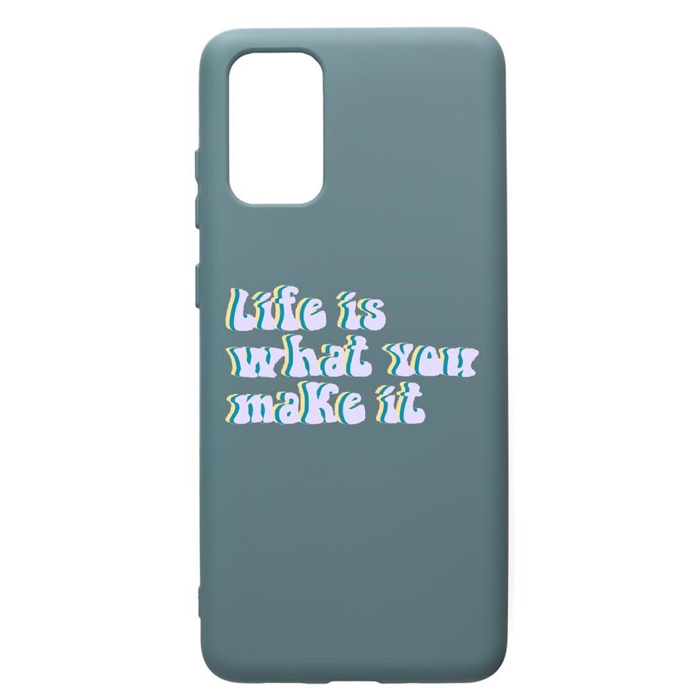 Husa Premium Silicon Compatibila Cu Samsung Galaxy S20 Plus, Life Is..., cu interiorul din material textil, protectie camera, Cornflower, PCF491