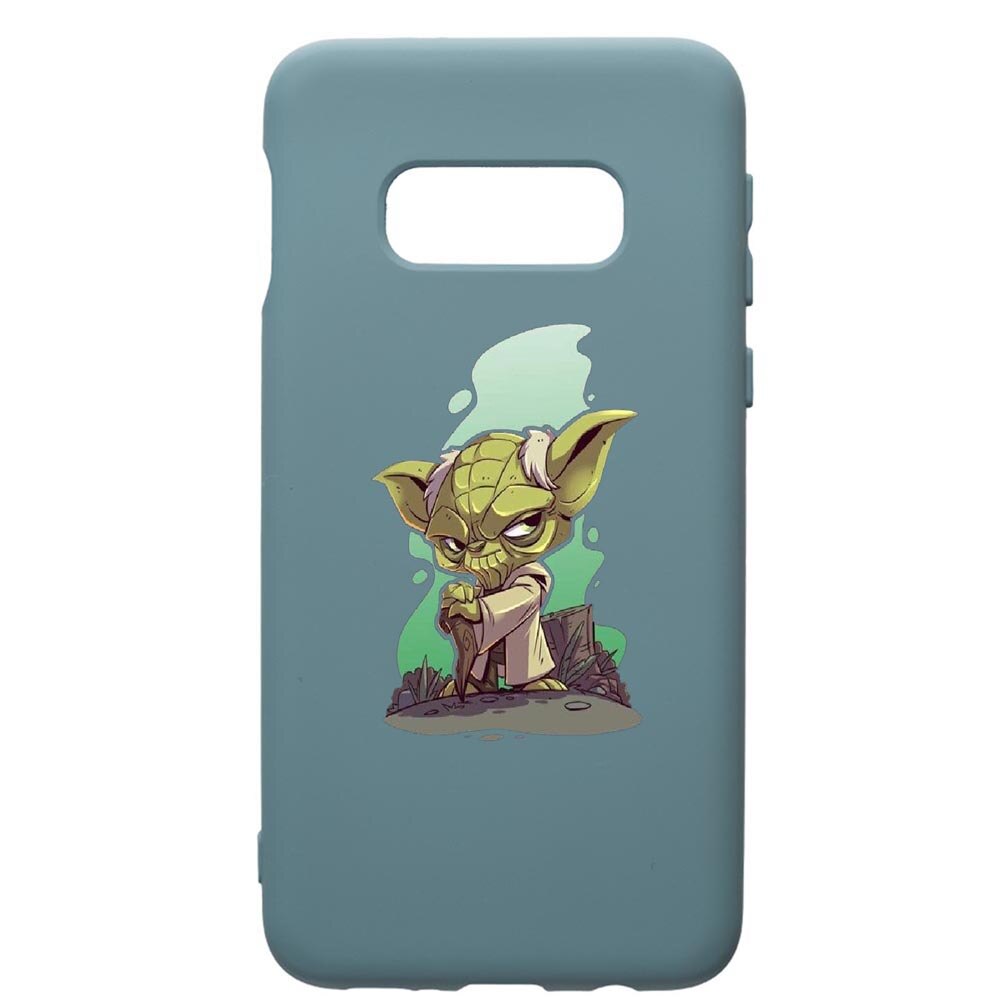 Husa Premium Silicon Compatibila Cu Samsung Galaxy S10, Star Wars Yoda, cu interiorul din material textil, protectie camera, Cornflower, PCF403