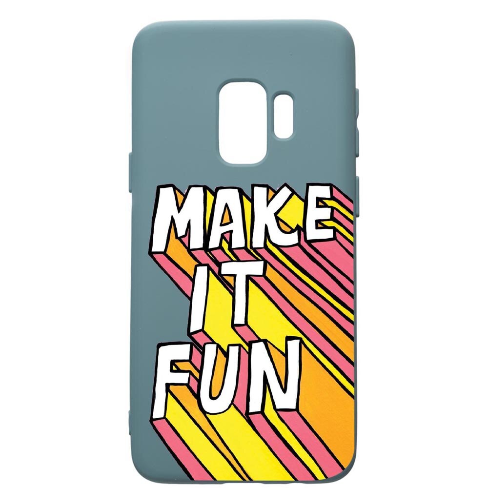 Husa Premium Silicon Compatibila Cu Samsung Galaxy S9, Make it Fun, cu interiorul din material textil, protectie camera, Cornflower, PCF494