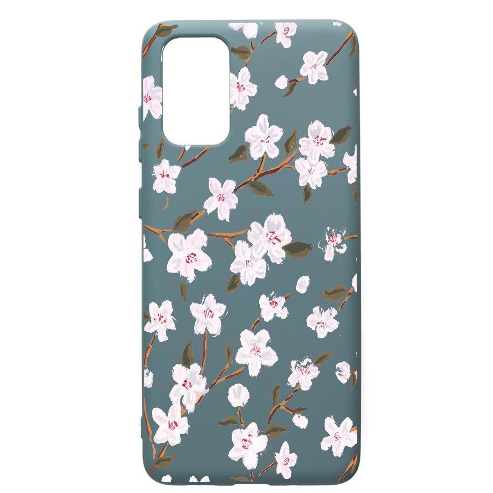 Husa Premium Silicon Compatibila Cu Samsung Galaxy S20 Plus, Spring Flowers, cu interiorul din material textil, protectie camera, Cornflower, PCF512