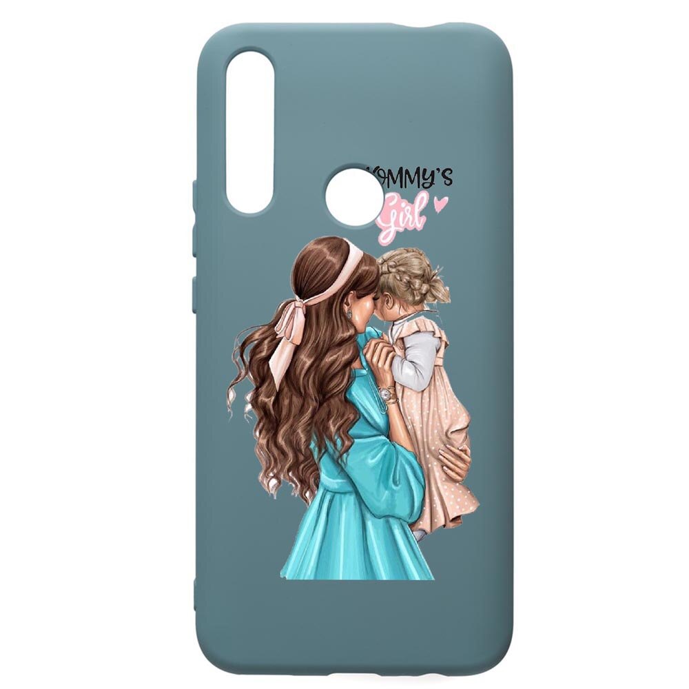 Husa Premium Silicon Compatibila Cu Huawei Y7 2019, Mommy's Girl, cu interiorul din material textil, protectie camera, Cornflower, PCF555