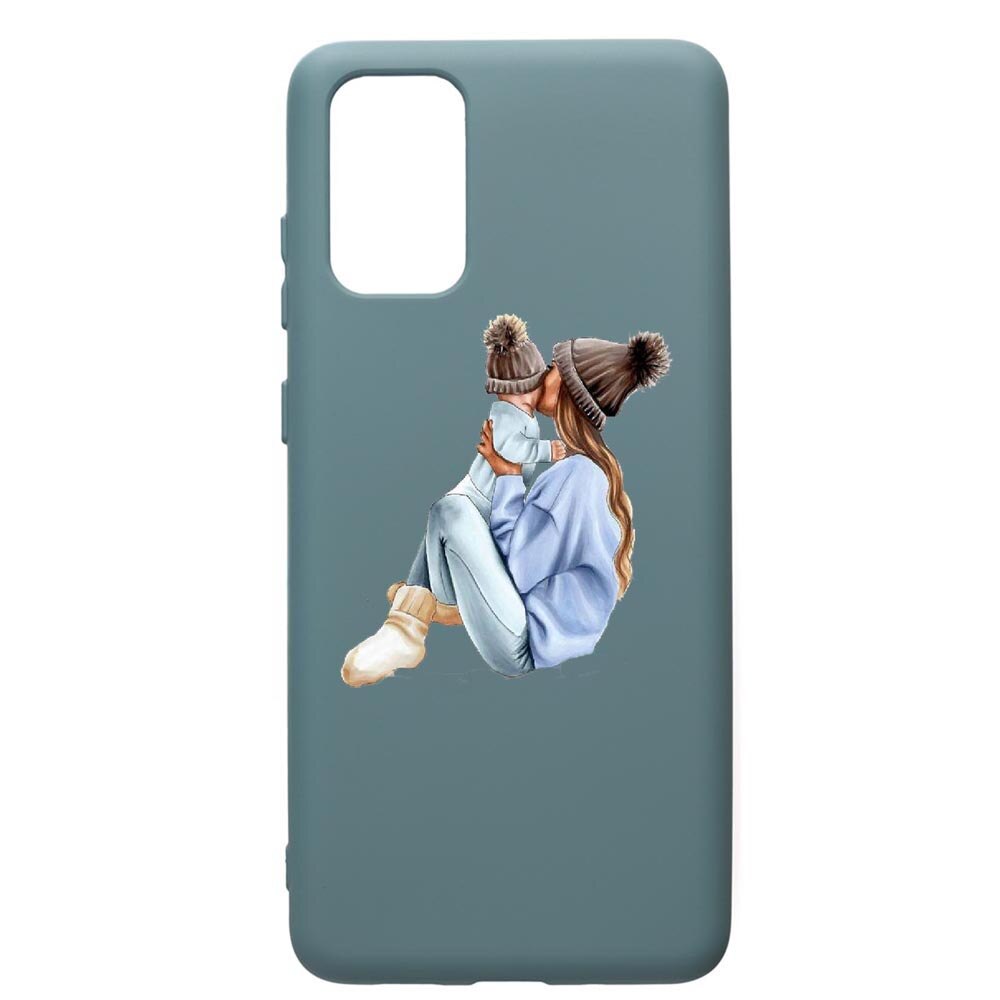 Husa Premium Silicon Compatibila Cu Samsung Galaxy S20 Plus, Girl Mom, cu interiorul din material textil, protectie camera, Cornflower, PCF562