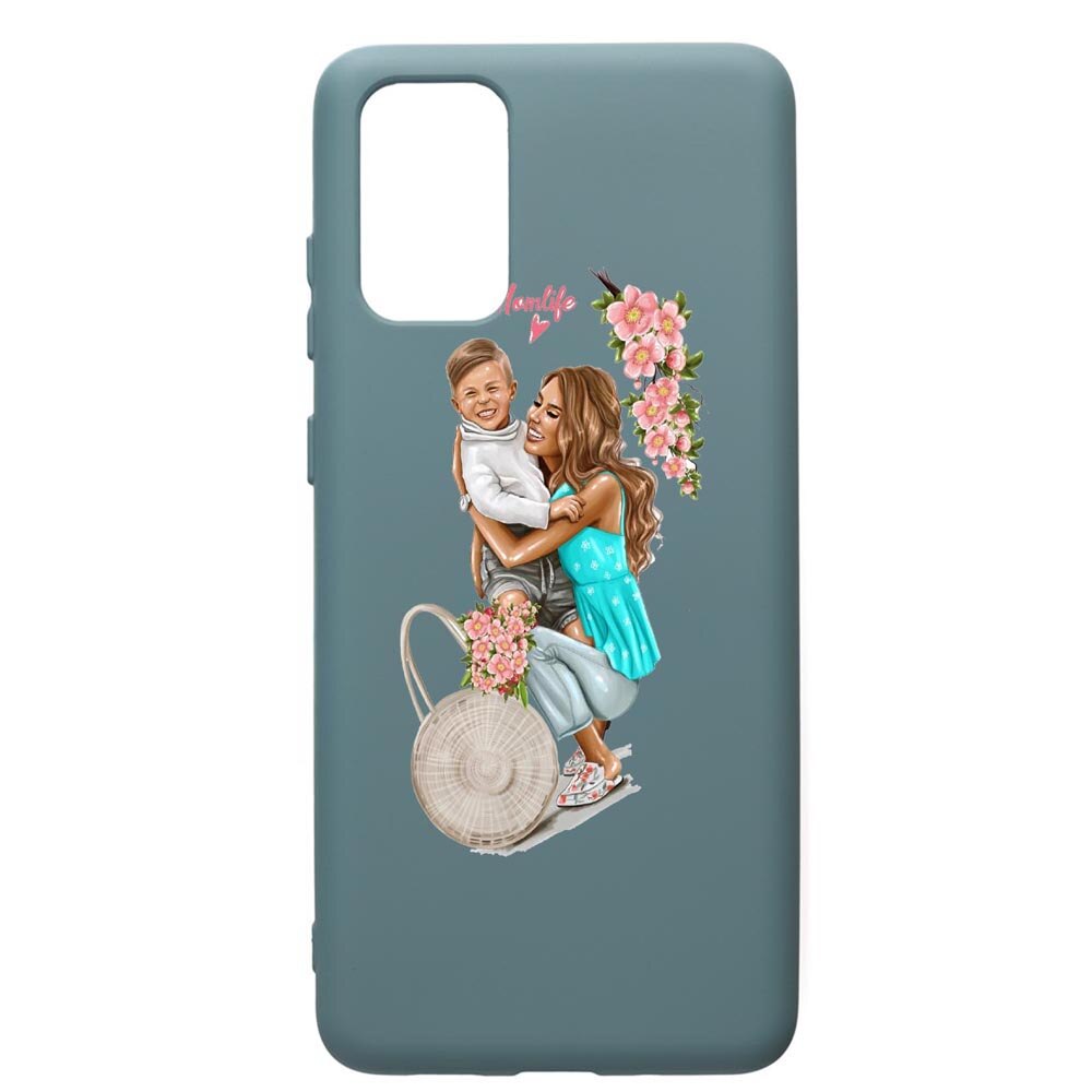Husa Premium Silicon Compatibila Cu Samsung Galaxy S20 Plus, Mom Life, cu interiorul din material textil, protectie camera, Cornflower, PCF559