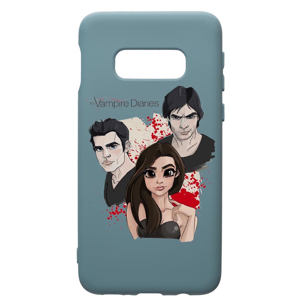 Husa Premium Silicon Compatibila Cu Samsung Galaxy S10, Vampire Diaries, cu interiorul din material textil, protectie camera, Cornflower, PCF578