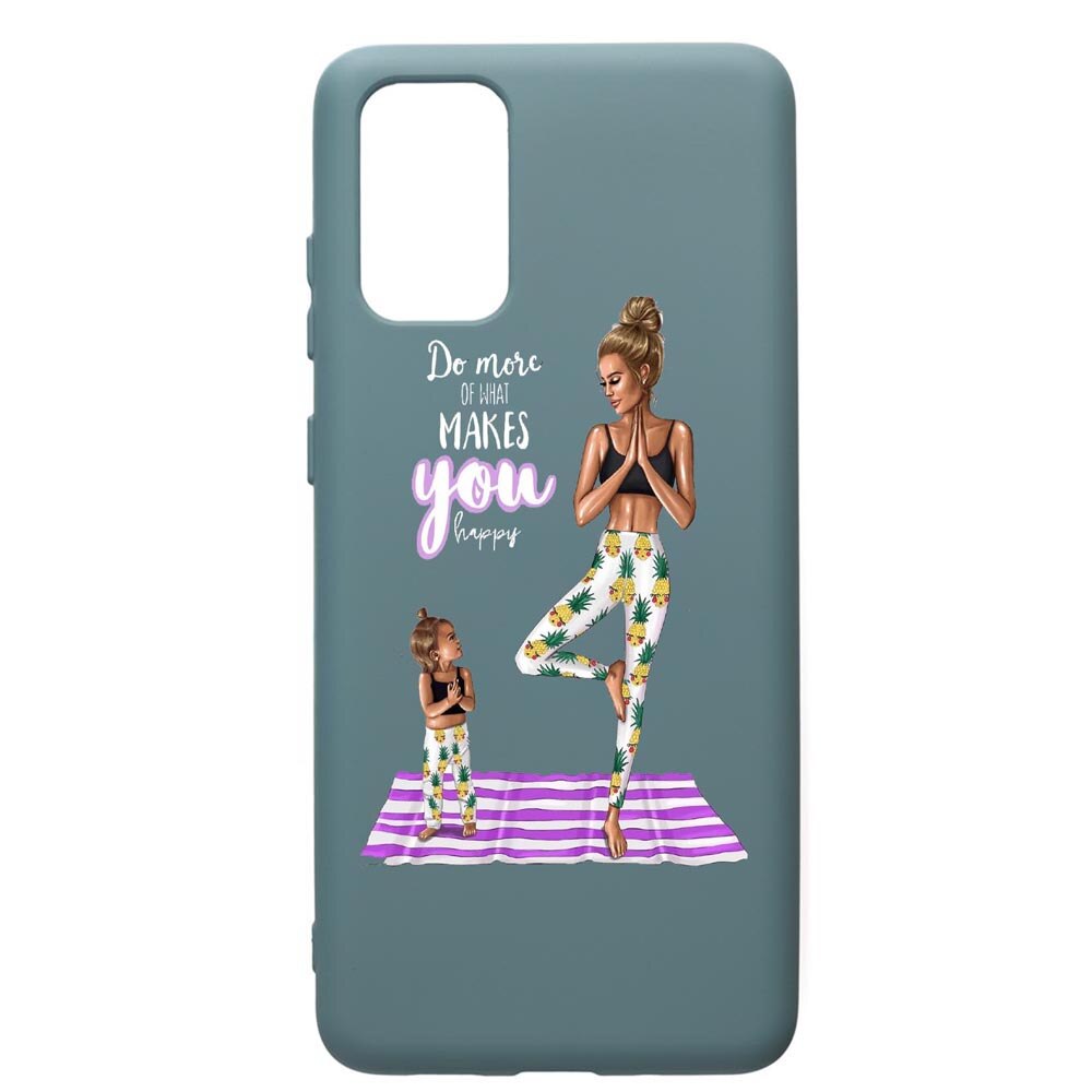 Husa Premium Silicon Compatibila Cu Samsung Galaxy S20 Plus, Girl Mom, cu interiorul din material textil, protectie camera, Cornflower, PCF560