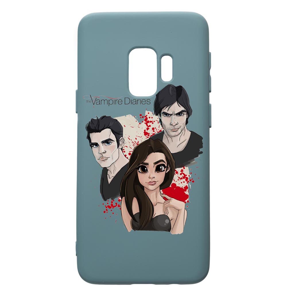 Husa Premium Silicon Compatibila Cu Samsung Galaxy S9, Vampire Diaries, cu interiorul din material textil, protectie camera, Cornflower, PCF578