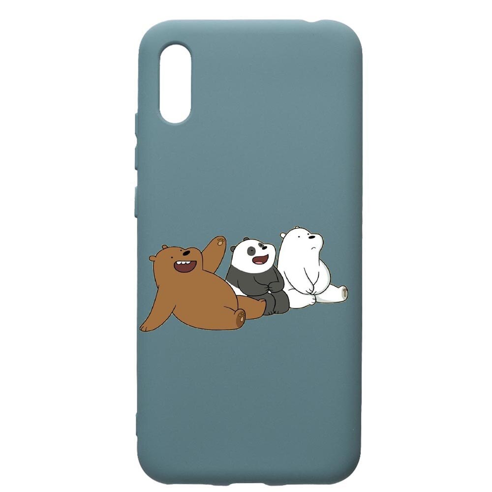 Husa Premium Silicon Compatibila Cu Huawei Y6 2019, Keep Calm - Bears, cu interiorul din material textil, protectie camera, Cornflower, PCF587