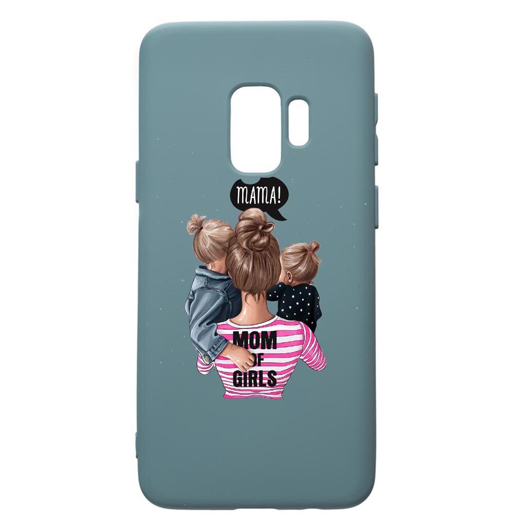 Husa Premium Silicon Compatibila Cu Samsung Galaxy S9, Super Mama, cu interiorul din material textil, protectie camera, Cornflower, PCF556