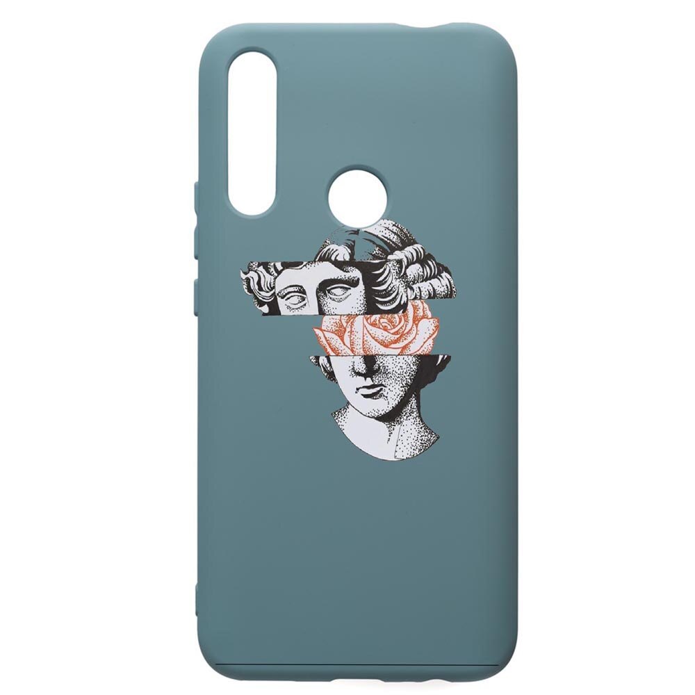 Husa Premium Silicon Compatibila Cu Huawei P Smart Z, Statue Rose, cu interiorul din material textil, protectie camera, Cornflower, PCF604