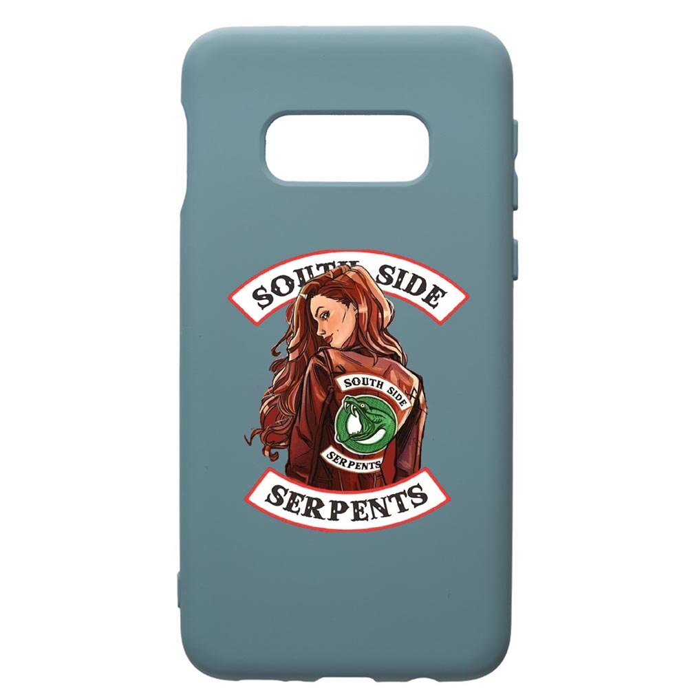 Husa Premium Silicon Compatibila Cu Samsung Galaxy S10, Riverdale - South Side Serpents, cu interiorul din material textil, protectie camera, Cornflower, PCF606